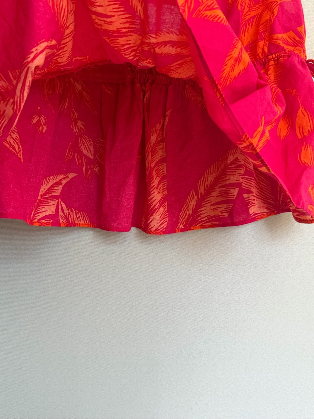 a new day Pink & Orange Tropical Tie-Shoulder V-Neck Peplum Camisole - Picture 8 of 12